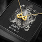 Cancer Zodiac 06.21 - 07.22 Love You Until The End Of Time Infinity Hearts Pendant Cable Chain Necklace with Luxury Mahogany Box w/LED