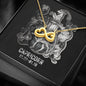 Capricorn Zodiac 12.22 - 01.19 Love You Until The End Of Time Infinity Hearts Pendant Cable Chain Necklace with Luxury Mahogany Box w/LED