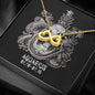 Aquarius Zodiac 01.20 - 02.18 Love You Until The End Of Time Infinity Hearts Pendant Cable Chain Necklace with Luxury Mahogany Box w/Led