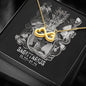 Sagittarius Zodiac 11.22 - 12.21 Love You Until The End Of Time Infinity Hearts Pendant Cable Chain Necklace with Luxury Mahogany Box w/LED