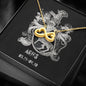 Aries Zodiac 03.21 - 04.19 Love You Until The End Of Time Infinity Hearts Pendant Cable Chain Necklace with Luxury Mahogany Box w/LED