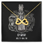 Gemini Zodiac 05.21 - 06.20 Love You Until The End Of Time Infinity Hearts Pendant Cable Chain Necklace with Luxury Mahogany Box w/LED