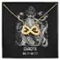 Cancer Zodiac 06.21 - 07.22 Love You Until The End Of Time Infinity Hearts Pendant Cable Chain Necklace with Luxury Mahogany Box w/LED