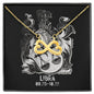 Libra Zodiac 09.23 - 10.22 Love You Until The End Of Time Infinity Hearts Pendant Cable Chain Necklace with Luxury Mahogany Box w/LED