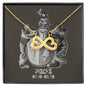 Pisces Zodiac 02.19 - 03.20 Love You Until The End Of Time Infinity Hearts Pendant Cable Chain Necklace with Luxury Mahogany Box w/Led