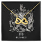 Leo Zodiac 07.23 - 08.22 Love You Until The End Of Time Infinity Hearts Pendant Cable Chain Necklace with Luxury Mahogany Box w/LED