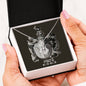 Pisces Zodiac 02.19 -03.20 Grounding Force Love Heart Anchor Pendant Cable Chain Necklace with Luxury Mahogany Box w/LED