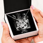 Libra Zodiac 09.23 - 10.22 Grounding Force Anchor Pendant Cable Chain Necklace with Luxury Mahogany Box w/LED