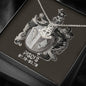 Pisces Zodiac 02.19 -03.20 Grounding Force Love Heart Anchor Pendant Cable Chain Necklace with Luxury Mahogany Box w/LED