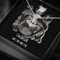Taurus Zodiac 04.20 - 05.20 Grounding Force Love Heart Anchor Pendant Cable Chain Necklace with Luxury Mahogany Box w/LED