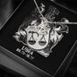 Libra Zodiac 09.23 - 10.22 Grounding Force Anchor Pendant Cable Chain Necklace with Luxury Mahogany Box w/LED