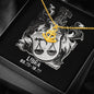 Libra Zodiac 09.23 - 10.22 Grounding Force Anchor Pendant Cable Chain Necklace with Luxury Mahogany Box w/LED