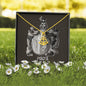 Pisces Zodiac 02.19 -03.20 Grounding Force Love Heart Anchor Pendant Cable Chain Necklace with Luxury Mahogany Box w/LED