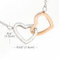 Pisces Zodiac 02.19 - 03.20 Neverending Love Interlocking Hearts Cable Chain Necklace with Luxury Mahogany Box w/LED