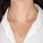 Aquarius Zodiac 01.20 - 02.18 Interlocking Double Heart Pendant Cable Chain Necklace with Luxury Mahogany Box w/LED