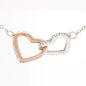 Libra Zodiac 09.23 - 10.22 Endless Love Interlocking Double Hearts Cable Chain Necklace with Luxury Mahogany Box w/LED