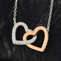 Leo Zodiac 07.23 - 08.22 Never Ending Love Interlocking Hearts Pendant Cable Chain Necklace with Luxury Mahogany Box w/LED