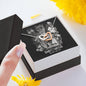 Sagittarius Zodiac 11.22 - 12.22 Never Ending Love Interlocking Hearts Cable Chain Necklace with Luxury Mahogany Box w/LED