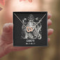 Cancer Zodiac 06.21 - 07.22 Never Ending Love Interlocking Hearts Cable Chain Necklace with Luxury Mahogany Box w/LED
