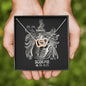 Scorpio Zodiac 10.23 - 11.21 Interlocking Double Hearts Pendant Cable Chain Necklace with Luxury Mahogany Box w/LED