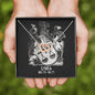 Libra Zodiac 09.23 - 10.22 Endless Love Interlocking Double Hearts Cable Chain Necklace with Luxury Mahogany Box w/LED