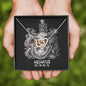 Aquarius Zodiac 01.20 - 02.18 Interlocking Double Heart Pendant Cable Chain Necklace with Luxury Mahogany Box w/LED