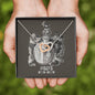 Pisces Zodiac 02.19 - 03.20 Neverending Love Interlocking Hearts Cable Chain Necklace with Luxury Mahogany Box w/LED