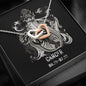 Cancer Zodiac 06.21 - 07.22 Never Ending Love Interlocking Hearts Cable Chain Necklace with Luxury Mahogany Box w/LED