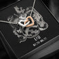 Leo Zodiac 07.23 - 08.22 Never Ending Love Interlocking Hearts Pendant Cable Chain Necklace with Luxury Mahogany Box w/LED