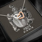 Pisces Zodiac 02.19 - 03.20 Neverending Love Interlocking Hearts Cable Chain Necklace with Luxury Mahogany Box w/LED