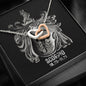 Scorpio Zodiac 10.23 - 11.21 Interlocking Double Hearts Pendant Cable Chain Necklace with Luxury Mahogany Box w/LED