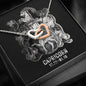 Capricorn Zodiac 12.22 - 01.19 Interlocking Double Hearts Cable Chain Necklace with Luxury Mahogany Box w/LED