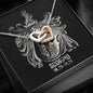 Scorpio Zodiac 10.23 - 11.21 Interlocking Double Hearts Pendant Cable Chain Necklace with Luxury Mahogany Box w/LED