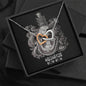 Aquarius Zodiac 01.20 - 02.18 Interlocking Double Heart Pendant Cable Chain Necklace with Luxury Mahogany Box w/LED