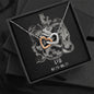 Leo Zodiac 07.23 - 08.22 Never Ending Love Interlocking Hearts Pendant Cable Chain Necklace with Luxury Mahogany Box w/LED
