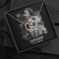 Capricorn Zodiac 12.22 - 01.19 Interlocking Double Hearts Cable Chain Necklace with Luxury Mahogany Box w/LED