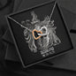 Scorpio Zodiac 10.23 - 11.21 Interlocking Double Hearts Pendant Cable Chain Necklace with Luxury Mahogany Box w/LED