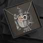 Pisces Zodiac 02.19 - 03.20 Neverending Love Interlocking Hearts Cable Chain Necklace with Luxury Mahogany Box w/LED