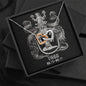 Virgo Zodiac 08.23 - 09.22 Interlocking Hearts Never Ending Love Pendant Cable Chain Necklace with Luxury Mahogany Box w/LED