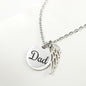 Pisces Zodiac 02.19 - 03.20 Dad Angel Wing Charm Pendant Cable Chain Necklace with Luxury Mahogany Box w/LED