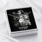 Capricorn Zodiac 12.22 - 01.19 Dad Angel Wing Cable Chain Necklace with Luxury Mahogany Box w/LED