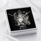 Cancer Zodiac 06.21 - 07.22 Dad Angel Wing Pendant Cable Chain Necklace with Luxury Mahogany Box w/LED
