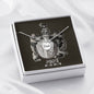 Pisces Zodiac 02.19 - 03.20 Dad Angel Wing Charm Pendant Cable Chain Necklace with Luxury Mahogany Box w/LED