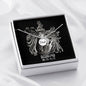 Scorpio Zodiac 10.23 - 11.21 Dad Angel Wing Cable Chain Necklace with Luxury Mahogany Box w/LED