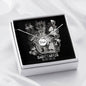 Sagittarius Zodiac 11.22 - 12.21 Dad Angel Wing Charms Pendant Cable Chain Necklace with Luxury Mahogany Box w/LED