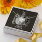Pisces Zodiac 02.19 - 03.20 Dad Angel Wing Charm Pendant Cable Chain Necklace with Luxury Mahogany Box w/LED