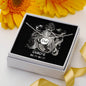 Cancer Zodiac 06.21 - 07.22 Dad Angel Wing Pendant Cable Chain Necklace with Luxury Mahogany Box w/LED