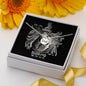Scorpio Zodiac 10.23 - 11.21 Dad Angel Wing Cable Chain Necklace with Luxury Mahogany Box w/LED