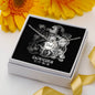 Capricorn Zodiac 12.22 - 01.19 Dad Angel Wing Cable Chain Necklace with Luxury Mahogany Box w/LED