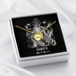Cancer Zodiac 06.21 - 07.22 Dad Angel Wing Pendant Cable Chain Necklace with Luxury Mahogany Box w/LED